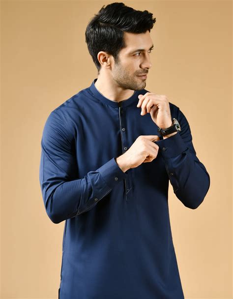 Navy Blue Kameez Shalwar .